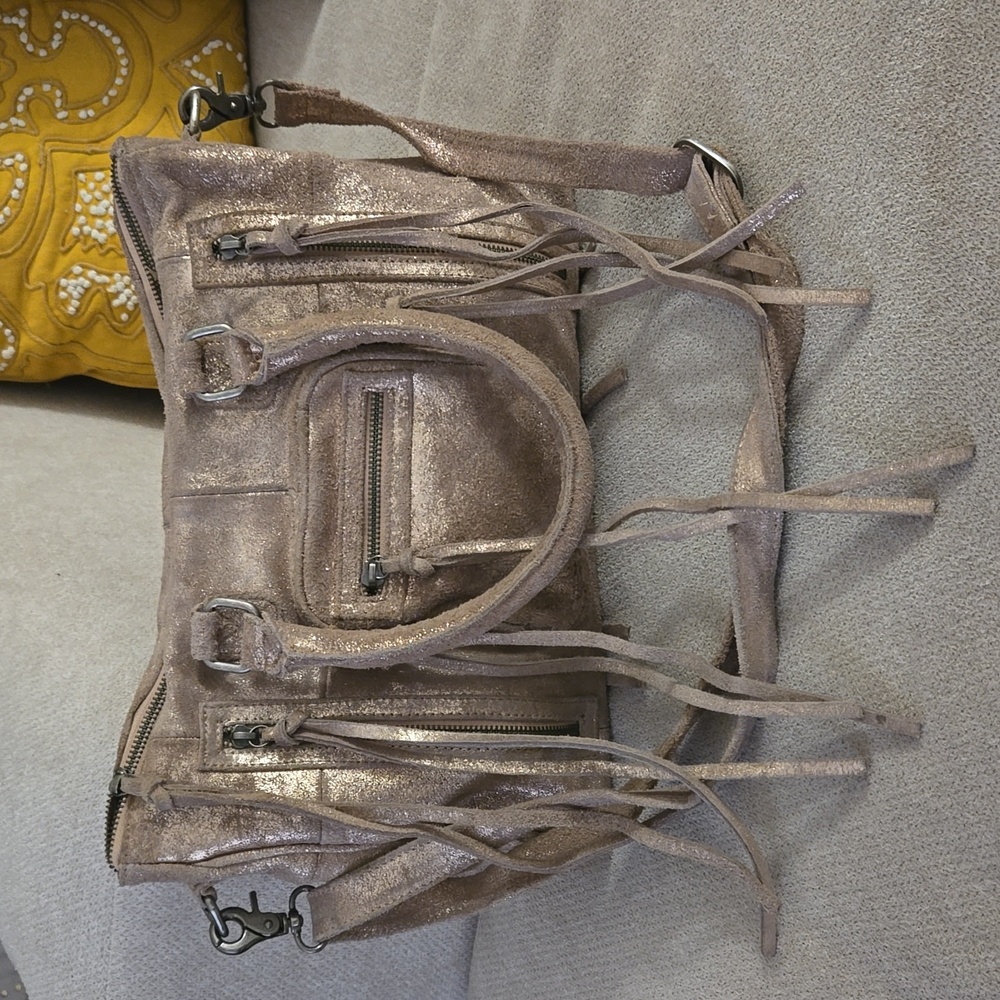 Beautiful Metalic Leather Day & Mood Purse